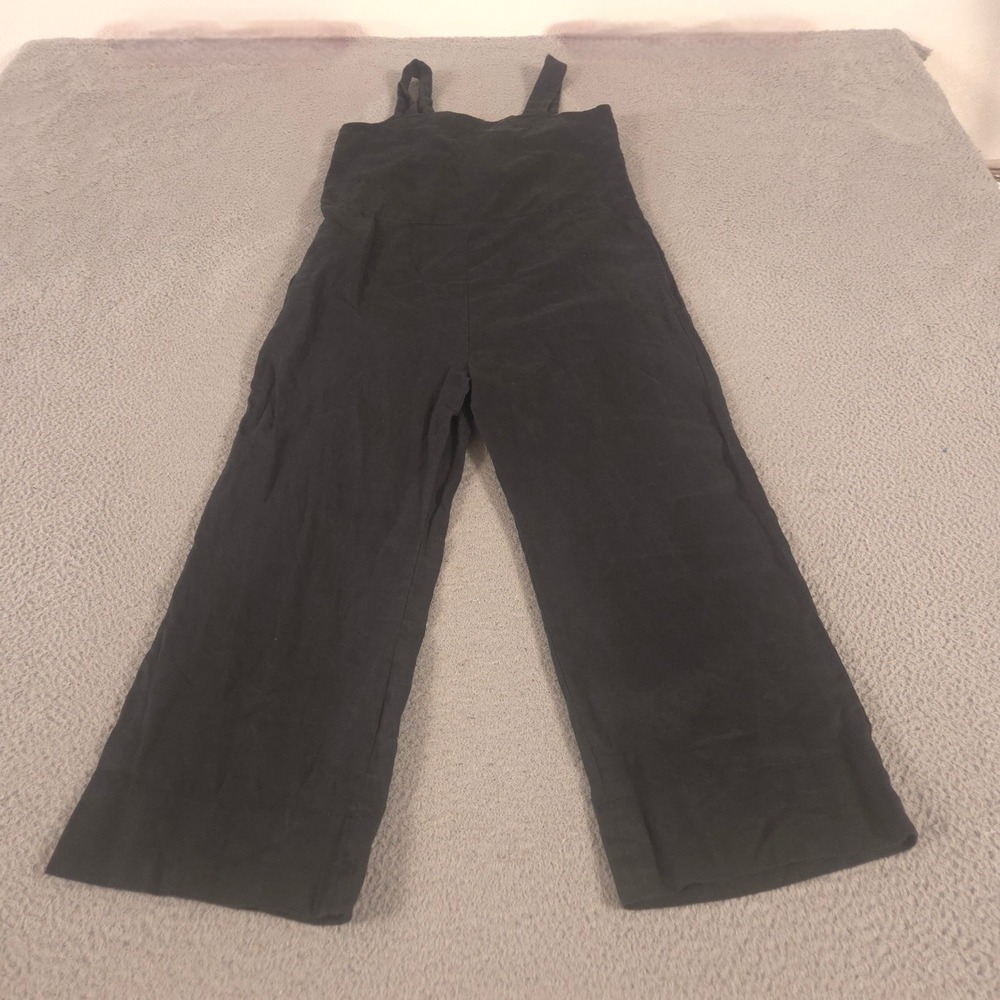 Everlane Jumpsuit Womens 6 Black The Linen Picnic Straight Leg 100% Linen Travel